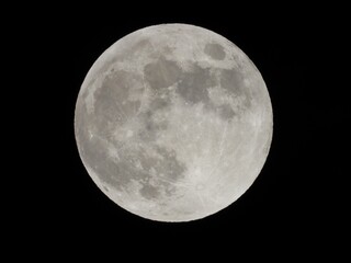 full moon close up view in dark night full zoom 2