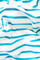 Blue stripe fabric texture draped