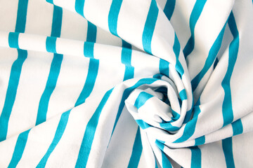 Blue stripe curled draped fabric texture