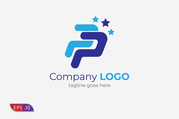 letter P and P logo isnpiration, flat  logo design template, vetor illustration
