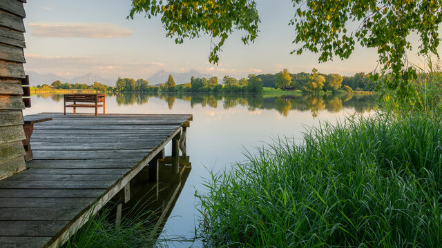 Idyllic Lake in the Alpine Foothills, Bavaria