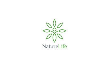 Environment Logo with leaf formed human body