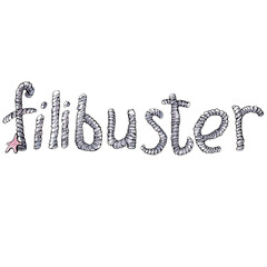 Fototapeta premium WATERCOLOR ILLUSTRATION THE WORD IS FLIBUSTER,SEA TWINE