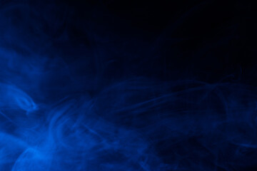 Blue steam on a black background.