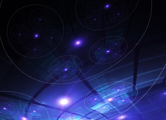 Technological textured background. Fractal graphics. Science and technology concept.