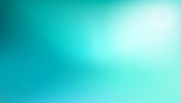 Abstract Gradient turquoise mint background. Blurred   teal blue green water backdrop with sunlight. Vector illustration for your graphic design, banner, summer or aqua poster, website