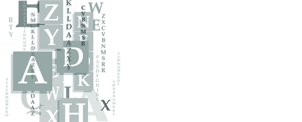 Creative and modern background with letters.	