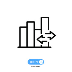 graph icon vector isolated on white background