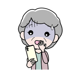 スマホを見て恐怖を感じている女性4