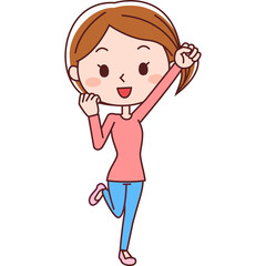 喜ぶ女性のイラスト