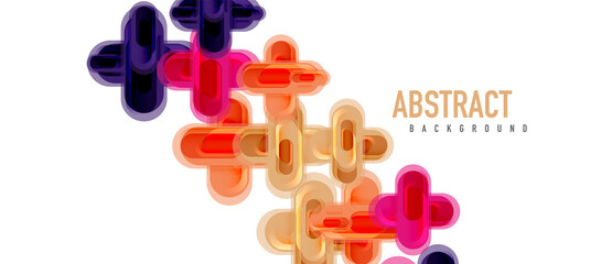Modern vector glass cross shape abstract technology background for cover, placard, poster, banner or flyer