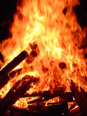 fire in the fireplace