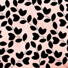 abstract background of black leaves for designing for textile