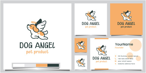 dog angel cartoon version logo design inspiration
