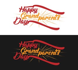 Happy Grandparents Day, t-shirt and apparel design with sparkle effect and textured lettering quotes. Vector print, typography, poster, emblem. Grandpa Day Quote.