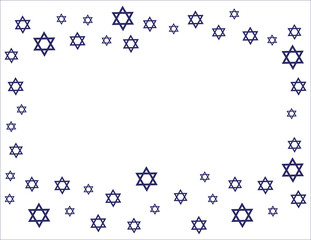 Blue Star of David Frame on White background