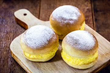 home made sweet bread stuffed with cream. Called the 