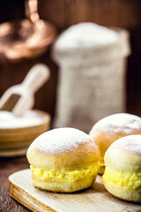 bread with cream and sugar, Brazilian donut called 