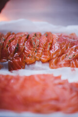 Raw Salmon preperation