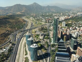 Fototapeta na wymiar aerial view of Santiago