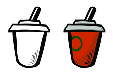 chocolate Drink, Vector Simple Doodle Hand Draw Sketch
