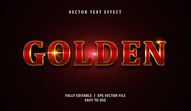 3D Golden Red Text effect, Editable Text Style