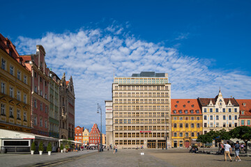 Wroclaw, Poland 02 August 2020; Summer cityscape of the old town of Wrocław, the historical...