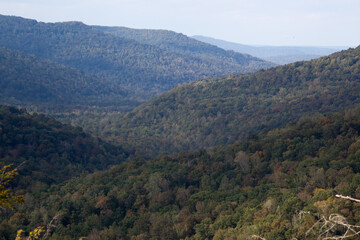 Naklejka premium Mountains with trees outdoors