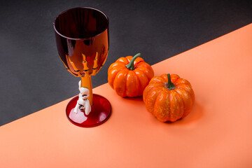 A Gothic glass for Halloween. Mystical still life witchcraft and magic.