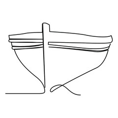 one line continuous drawing front view boat