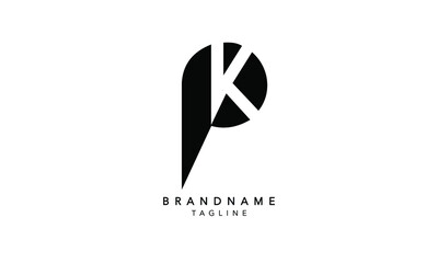 Alphabet letters Initial Monogram logo PK, KP, P and K - obrazy, fototapety, plakaty