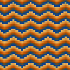 Pixelated Colorful Chevron Seamless Pattern