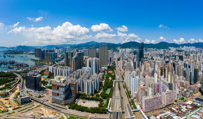 Top view of Hong Kong city