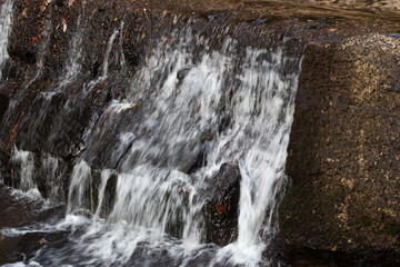 Natural waterfall outdoors in nature