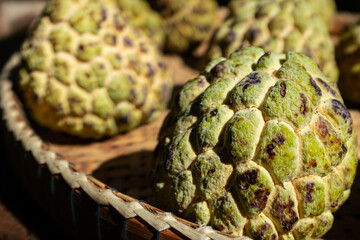 Close up of a bunch of sugar-apples