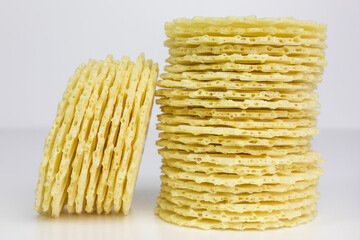 background of gluten-free wafer cracker with corn starch and potato flakes