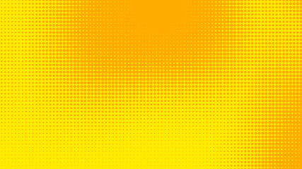 Dots halftone yellow orange color pattern gradient texture with technology digital background. Dots pop art comics with summer background.