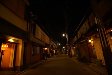 Historic cityscape of Kyoto at night, GION, KYOTO