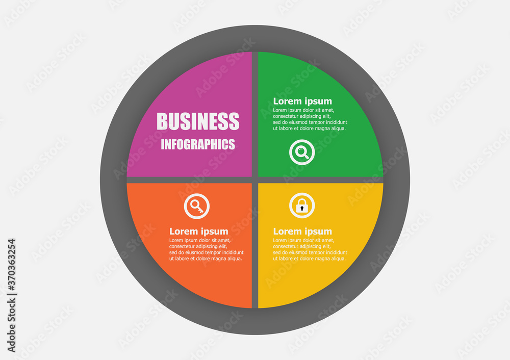 Poster the circle vector design template for illustration. planning triangle design business infographic te