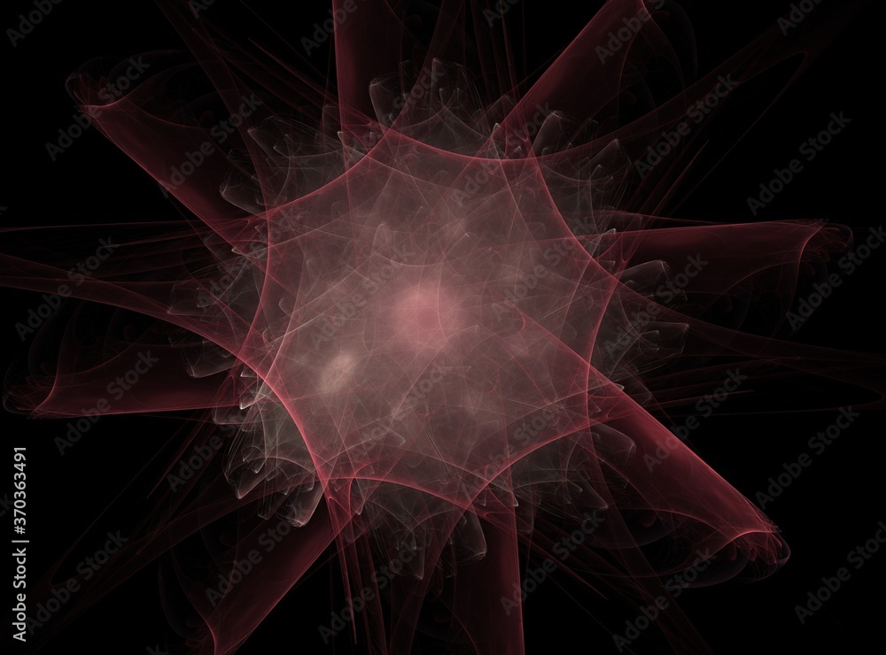 Poster abstract fractal patterns and shapes. space geometry. dynamic flowing forms with spirals. mysterious