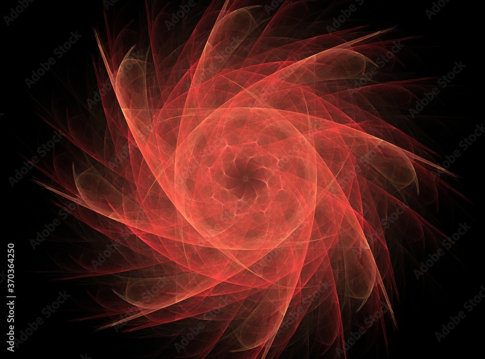 Poster an abstract computer generated modern fractal design on dark background. abstract fractal color text