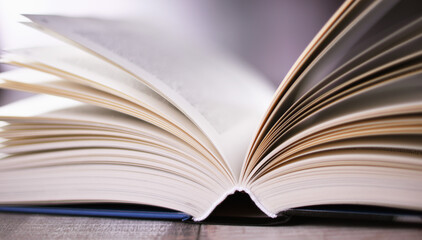 Composition with open book on the table