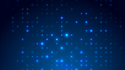 Dot  white blue pattern screen led light gradient texture background. Abstract  technology big data digital background. 3d rendering.