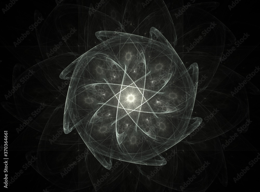 Poster computer-generated 3d fractal. close-up texture spheres in color. elegant abstract fractal backgroun