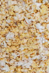 Popcorn on a white background.
