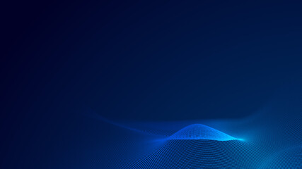 Dot blue wave light screen gradient texture background. Abstract  technology big data digital background. 3d rendering.