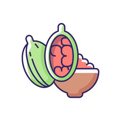 Cardamom RGB color icon. Green cardamon pods. Exotic spice. Traditional medicine. Food flavoring. Cooking condiment. Traditional indian and asian spices. Isolated vector illustrations