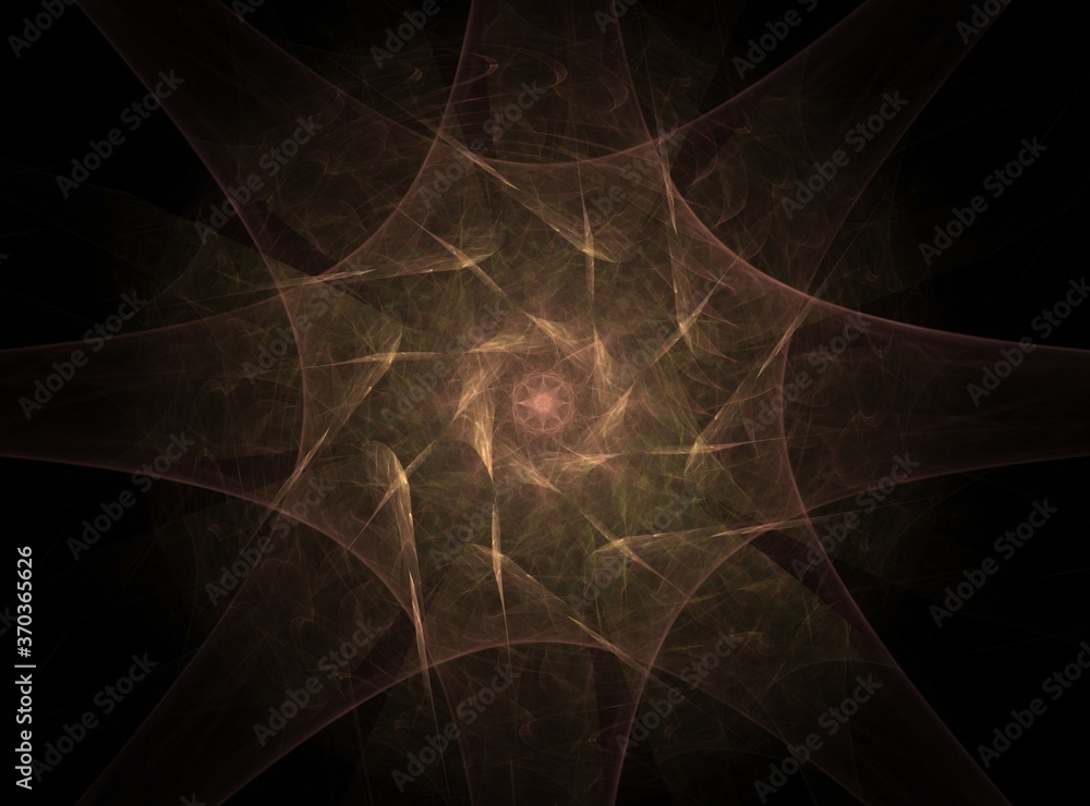 Aufkleber on a black background is a blue spiral. rays depart from her. a spiral looks like a jellyfish with t