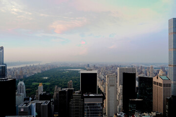 Vistas de Central Park desde uno de los rascacielos de la ciudad de Nueva York.