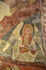 Fresque de l'abside de la chapelle romane Santa Maria Assunta à Favalello, Corse